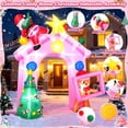 thumbnail image 4 of Adnoom 10FT Christmas Gingerbread House-shaped Arch Inflatables, Outdoor Decorations with LED Lights, Blow up Archway with Santa Gingerbread Man, Yard Decorations for Lawn Garden Holiday Party, 4 of 7