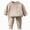 Khaki, variant on ITSAME Girls 2 Piece Outfit Fleece-Lined Long Sleeve Crewneck Pullover and Pants Fall Winter Warm Loungewear Set Size 5T