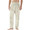 thumbnail image 6 of Hearthz Plush Pajama Pants Men Khaki Winter Thick Thermal Drawstring Lounge Pants Sleep Bottoms Elastic Waisted Men Pajama Pants with Pocket, 6 of 10