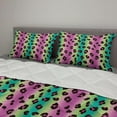 thumbnail image 2 of Abstract Comforter & Sham Bedding Set, Colorful Illustration with Leopard Pattern with Glittering Neon Colors Modern Art, 3 pcs Duvet Set Microfiber Filling Quilt, 5 Sizes, Multicolor, by Ambesonne, 2 of 4