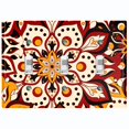 thumbnail image 1 of Metal Light Switch Plate Cover Colorful Black Red Mandala Flower Tile Pattern MDL026, 1 of 15