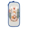 thumbnail image 2 of XMXY Love Happy Little Fox Large Capacity Pencil Case, Portable Pencil Bags with Compartments Zipper Blue, 2 of 7