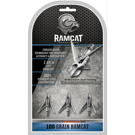 Ramcat fixed blade 0.40 lb100 Grain Original Broadheads (3 Pack)