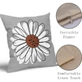 thumbnail image 4 of Burnt Orange White Daisy Pillow Covers 20x20 Set of 2 Spring Summer Gray Grey Colored Decorative Throw Pillows Outdoor Modern Art Flower Pillowcase Square Linen Cushion Case for Home Sofa Couch Bed, 4 of 6