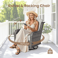 thumbnail image 4 of ODELIO 10‑Piece Wicker Patio Set, 360° Swivel Rocking Chairs, 55000 BTU Propane Fire Pit Table, Ottomans & Side Tables,Grey Outdoor Conversation Furniture, 4 of 11