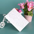thumbnail image 3 of 20 unids / set Tarjeta de Invitación de Boda Cubierta de Papel de Perlas de Corte Láser Hueco Hueco Abanopi Blanco, 3 of 7