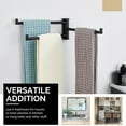 thumbnail image 6 of Angle Simple Swivel Hand Towel Holder 3 Bars, 304 Stainless Steel Hand Towel Rack, Folding Bathroom Towel Hanger Wall Mount, Matte Black, 6 of 9