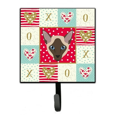Carolines Treasures CK5162SH4 Siamese Modern Cat Love Leash or Key Holder Red Single Hook multicolor