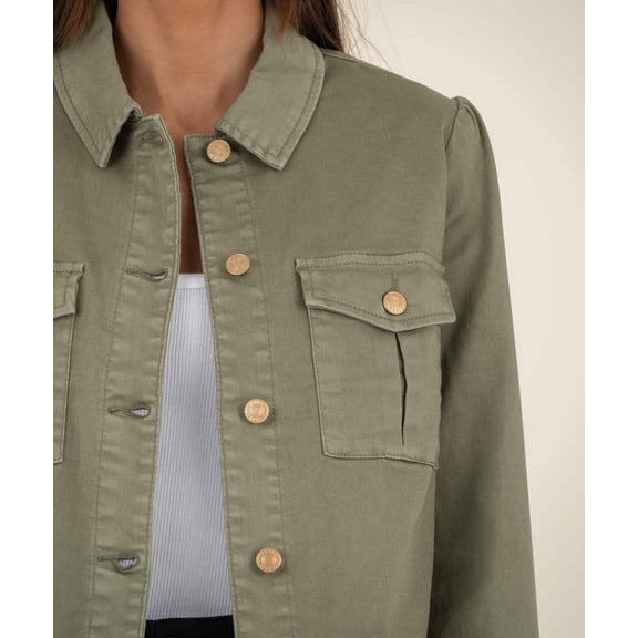 Kut from the Kloth Women’s Faux Suede Moto Jacket – Style KJ59801 in Sage