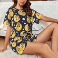 thumbnail image 6 of Bixox Women's Moon Bear Printed Pajama Set 2 Piece Lounge Set Top and Shorts Soft Pajamas, Shorts with Pockets, 6 of 7