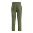 thumbnail image 4 of Guluxicc Men's Straight Leg Cotton Pants with Pockets Drawstring Elastic Waist Solid Daily Casual Trousers for Beach Vacation, 4 of 7