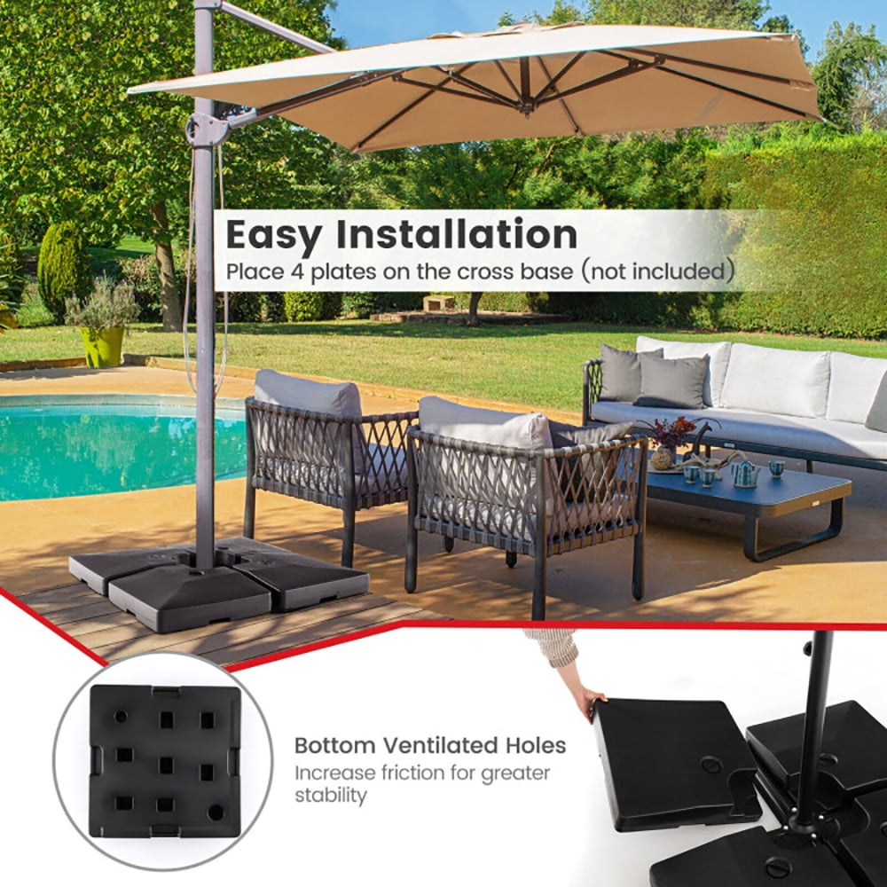 Aimee Lii 4-Piece 20L Cantilever Offset Patio Umbrella Base, Umbrella Stand Outdoor Base Aimee Lii 4-Piece 20L Cantilever Offset Patio Umbrella Base, Umbrella Stand Outdoor Base
