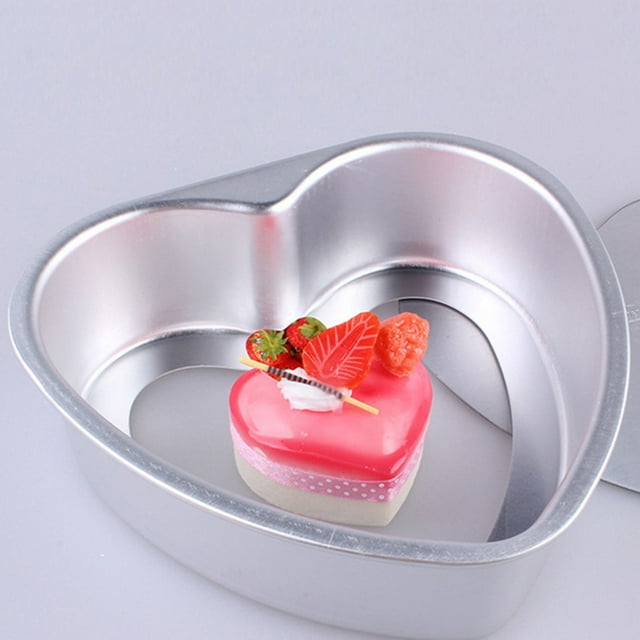 pdqouc 10 Inch Aluminum Heart Shaped Cake Pan Set DIY Baking Tool with Removable Bottom Versatile Non-stick Silicone Mould for Baking, Perfect for Bread, Cakes, and More in the Kitchen