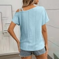 thumbnail image 6 of Annhoo Womens off Shoulder Tops Criss-Cross Casual Short Sleeve Tunics Summer Vacation Going out Blouses, 6 of 7
