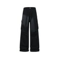 thumbnail image 1 of Wyobmus Pantalon Cargo Uni pour Homme Jambe Grand Bouton Taille Élastique Pantalon de Randonnée Léger Ripstop Résistant à l'Eau Pantalon Utilitaire avec Poches B-Black, 1 of 6