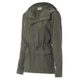 thumbnail image 3 of MixMatchy Women's Faux Suede Lightweight Anorak Utility Hoodie Jacket, 3 of 6