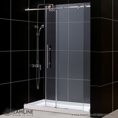 Dreamline Enigma X 30 In D 60 W Kit With Sliding Shower Door Polis Com Sliding Shower Door In Polis, Dreamline Enigma Frameless Sliding Shower Door
