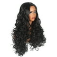 thumbnail image 4 of Teissuly Chemical Fiber Wig Black Long Hair Small Curly Head Cover Matte High-Temperature Silk, 4 of 9