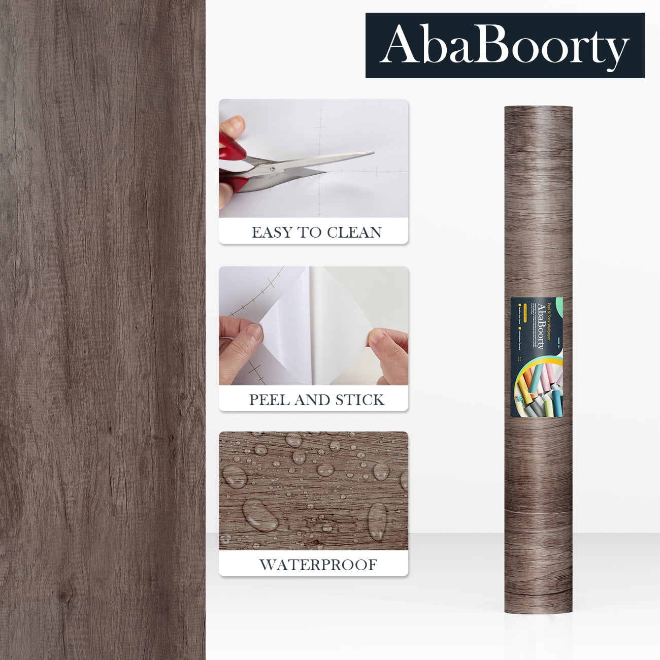 Artistic Wood Contact Paper for Kitchen 400"x15.8" AbaBoorty Countertops Wood Wallpaper Peel and Stick Wood Adhesive Wall Paper Rustic Wood Look Grain Removable Wallpaper for Furniture Door Decor