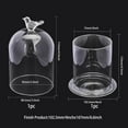 thumbnail image 3 of Arch Shape Bird Pattern Glass Cloche Dome Cover Terrarium for Eternal Flower Plant Kits Display 4x6.5inch, 3 of 9