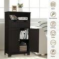 thumbnail image 5 of Gymax Bathroom Floor Cabinet Wooden Storage Organizer w/Drawer Doors Espresso, 5 of 10