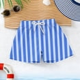 thumbnail image 4 of Fesfesfes Boys Quick Dry Swim Trunks for Summer Beach Vacation Outdoor Sports with Pockets Comfortable Casual Board Shorts for Kids and Youth(Blue#2,6-7 Years), 4 of 8