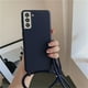 thumbnail image 1 of Funda de teléfono con correa de cuerda cruzada, carcasa de silicona suave para Samsung S23 Ultra S22 Note 20 S21 Plus S20 FE A73 A53 A72 QYM unisex, 1 of 2
