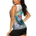 thumbnail image 4 of Picia Travel Around The World Pattern Women's Workout Tank Top,Breathable Activewear,Slim Fit Athletic Top,Versatile Workout Moisture-wicking top-XX-Large, 4 of 9
