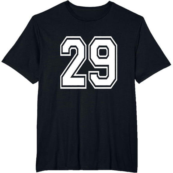 t-shirt Number 29 T-Shirt Birthday Varsity Sports Team Jersey T-Shirt mens,black,women,funny,men,journey,Crew Neck, Short Sleeve,printing