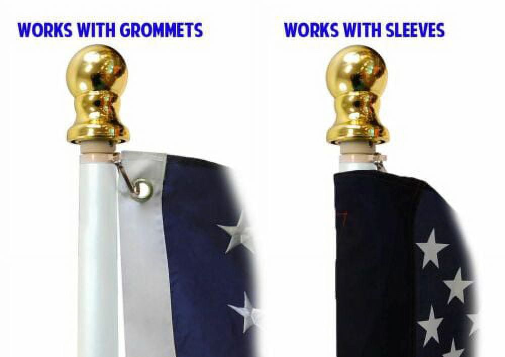 Betsy Ross 3 x 5 FT Flag Set w/ 6-Ft Spinning Flag Pole + Bracket (Tangle Free)