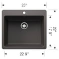 thumbnail image 6 of Blanco 443221 Liven 25" Drop-In/Undermount Single Basin Silgranit Kitchen Sink - Truffle, 6 of 7