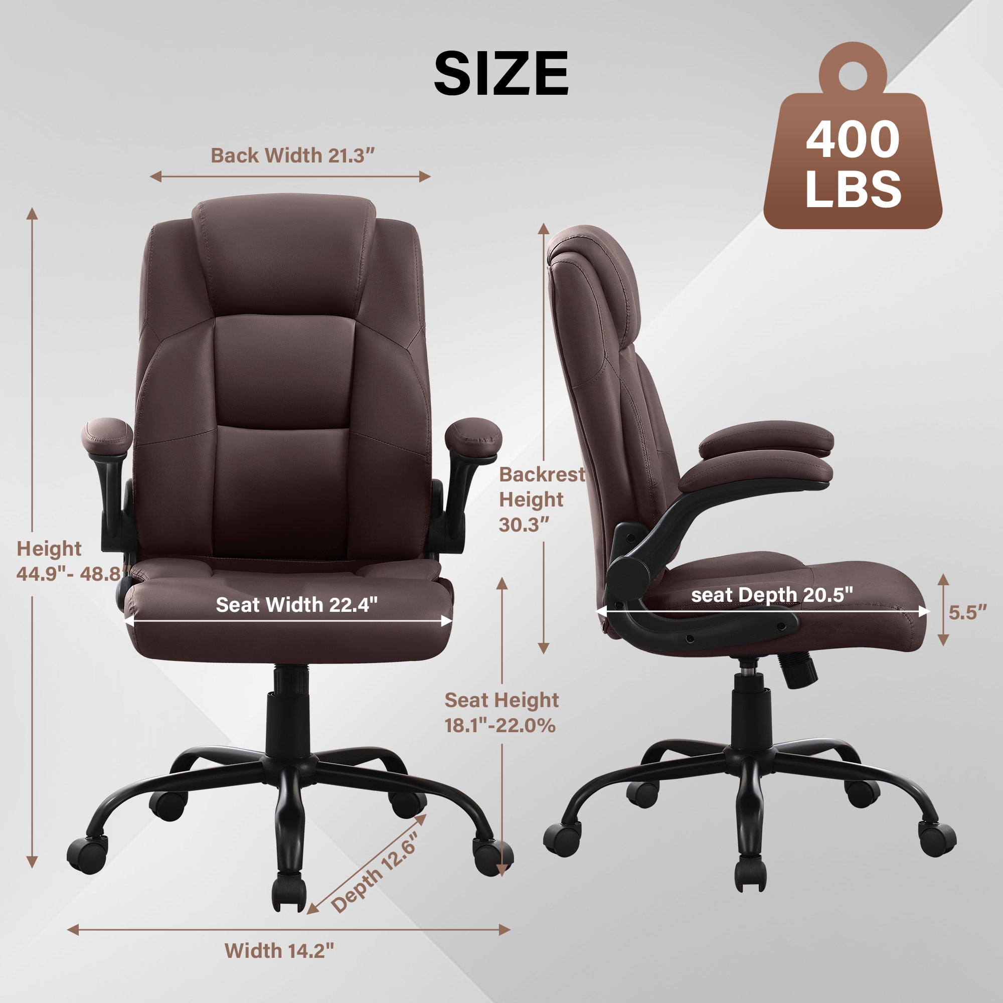 JONPONY Big and Tall Office Chair 400LBS Wide Seat Ergonomic Computer Desk Chair High Back Executive(图3) JONPONY Big and Tall Office Chair 400LBS Wide Seat Ergonomic Computer Desk Chair High Back Executive(图3)