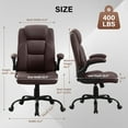 thumbnail image 5 of JONPONY Big and Tall Office Chair 400LBS Wide Seat Ergonomic Computer Desk Chair High Back Executive Leather Chair Adjustable Task Chair Lumbar Back Support 8 Hours Heavy Duty Design,9189,Brown, 5 of 16