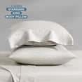 thumbnail image 5 of Bare Home Pillowcase Set - Premium 1800 Collection - Double Brushed - Ultra Soft - Standard Size, Pinstripe - Stone/White, 2 Count, 5 of 6