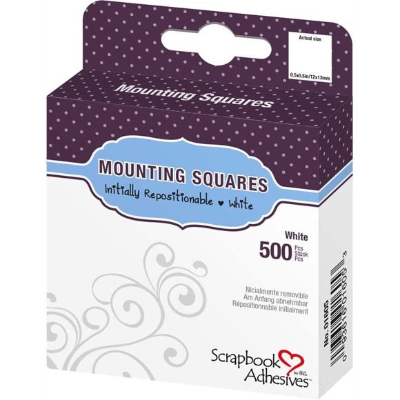 Escuadras de Montaje Permanente Scrapbook Adhesives by 3L Pack de 500 Blancas
