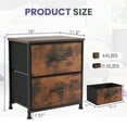 thumbnail image 3 of Nightstand with 2 Fabric Drawers, Metal Frame & Wood Top, Storage Furniture for Closet/Entryway/College Dorm, Brown, 3 of 8