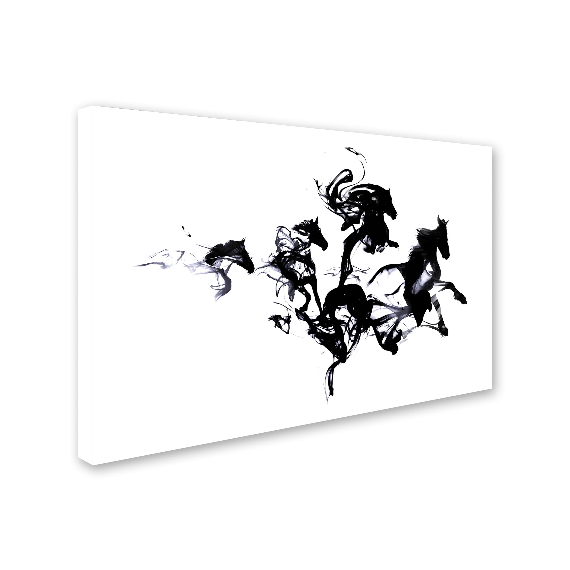 Trademark Fine Art 'Black Horses' Canvas Art by Robert Farkas