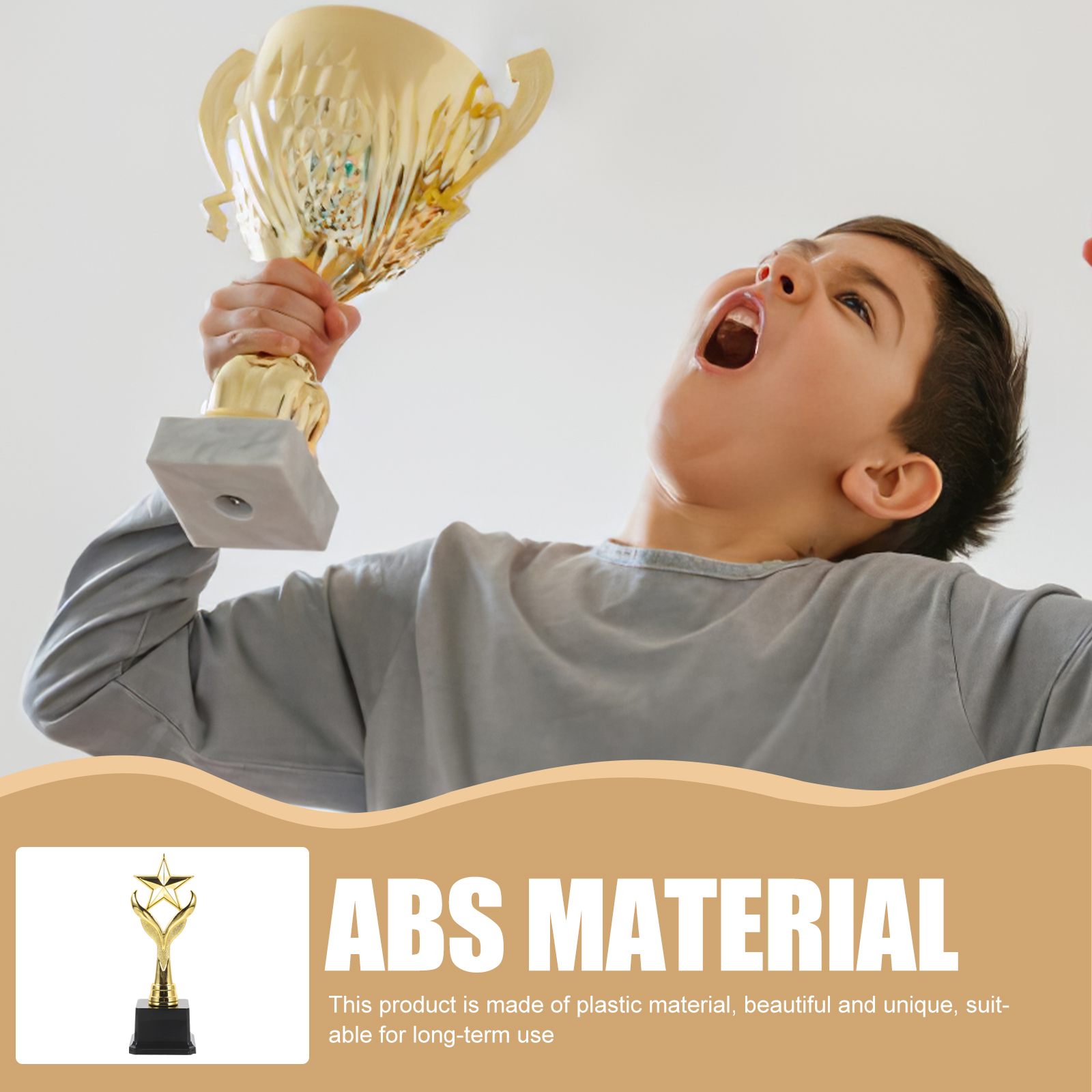 Raindrops Set of 4 Mini Golden Trophies for Kids and Adults, Funny Student Awards, Small Trophy Prizes