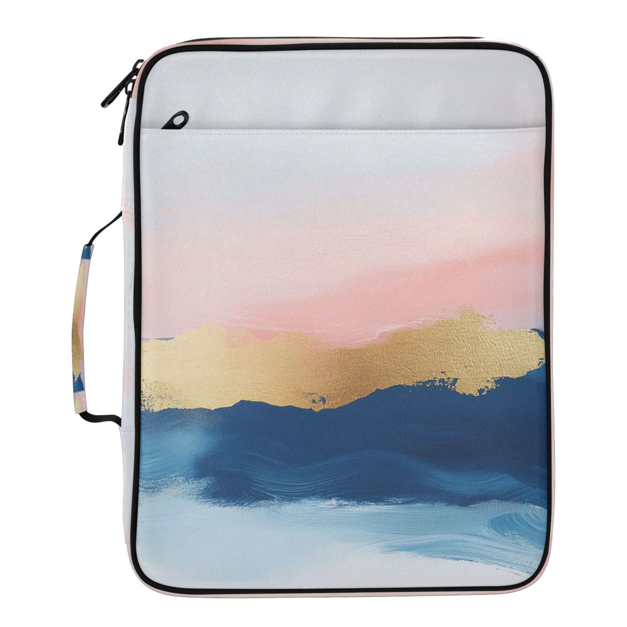 FORMRS Accordion File Folder A4 Size 7-Pocket Expanding Document Organizer Bag with 3 Ring Binder, Abstract Painting
