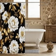 thumbnail image 3 of Manfei Vintage Peony Bloom Shower Curtain 72Wx72L,Oriental Floral Bathroom Curtain, 3 of 6
