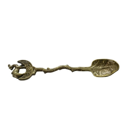 

Meizhencang Multifunctional Soup Spoon Sturdy Zinc Alloy Slow Thermal Conductivity Forest Themed Mixing Spoon Restaurant Accessories