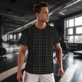 thumbnail image 3 of Wukai Buffalo Plaid Dark Green Print Men's Short-Sleeved Mesh T-Shirt,Quick-Dry Short Sleeve Workout T-Shirt-Large, 3 of 8