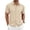 Khaki, variant on Domzest Men's Collared Shirts Short Sleeve Button Down Shirt Summer Casual Striped Textured Beach Shirt Light Gray XL