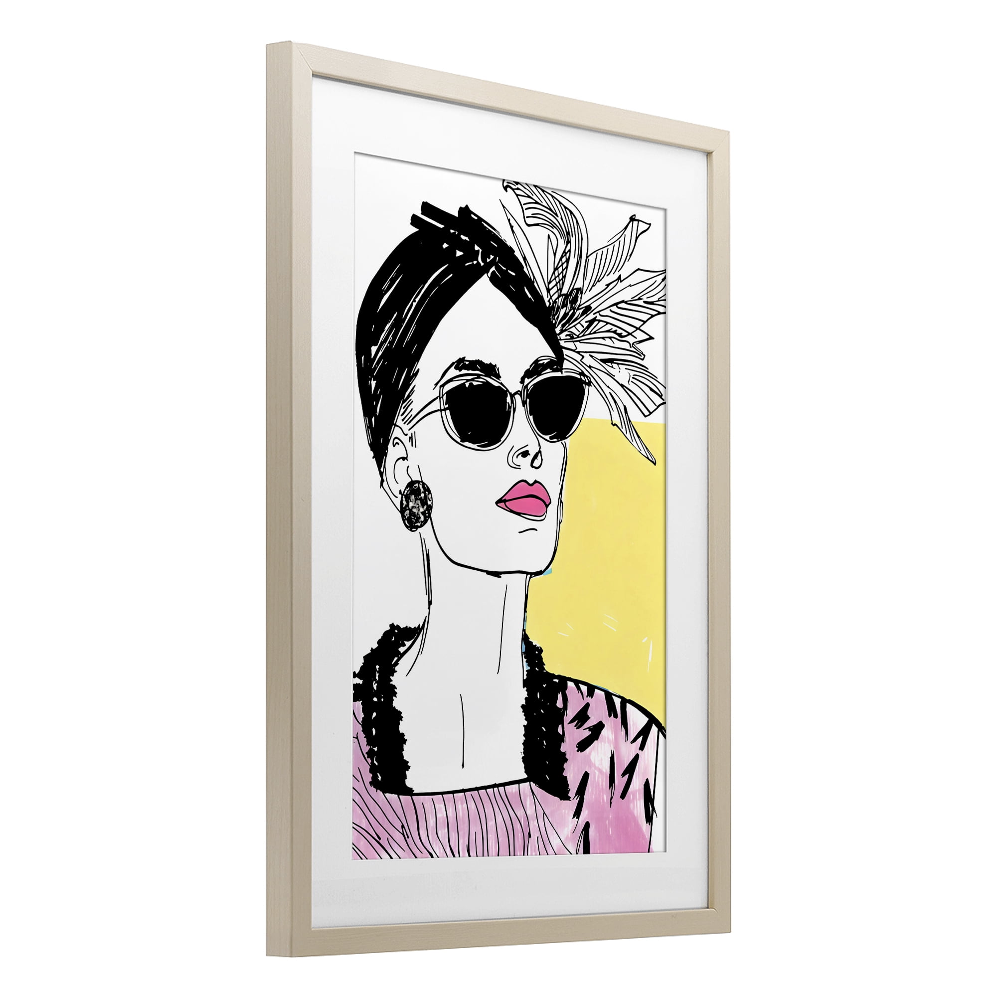 Stupell Industries The Rebel Muse Portrait Birch Framed Print Under Glass, design by Andrea Haase