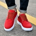 thumbnail image 3 of Modisza Men's Casual Sneakers Canvas Comfortable Walking Flat Shoes Outdoor Travel Work Sneaker with Strappy Everyday Footwear Red 10.5, 3 of 6