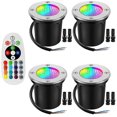 thumbnail image 1 of Lot De 4 Lumire Souterraine Rvb Sincero Lumire Souterraine Extrieure 12-24 V Avec Connecteur De Fil 6 W Changement De Couleur Ip67 Tanche Led Basse Tensi, 1 of 5