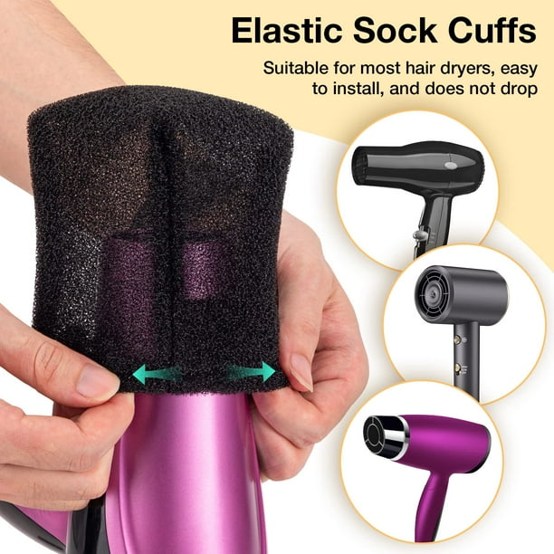 2 Pcs Hair Dryer Sock Diffuser Cover Sponge Hair Dryer Diffuser Cover Soft Hair Dryer Mitten Diffuser Universal Hair Dryer Hot Sock Diffuser Black