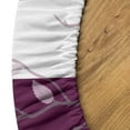 thumbnail image 5 of Ambesonne Autumn Vibes Fitted Round Tablecloth, Modern Leaves Branch, 56"- 60" Diameter, Mauve Off White Purple, 5 of 5