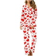 thumbnail image 5 of FDGIU Women's Valentine's Day Pajama Set - Long Sleeve Heart Print Top & Casual Pants Soft 2 Piece Sleepwear, 5 of 6