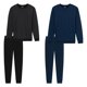 thumbnail image 4 of UNCOVER by SCHIESSER Pijama para hombre, conjunto de 2 piezas - largo, cuello redondo, algodón, liso/estampado Azul scuro 3XL (3X-Large), 4 of 5